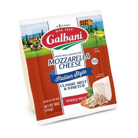 Galbani Whole Milk Low Moisture Mozzarella Cheese Block, 16 oz ...