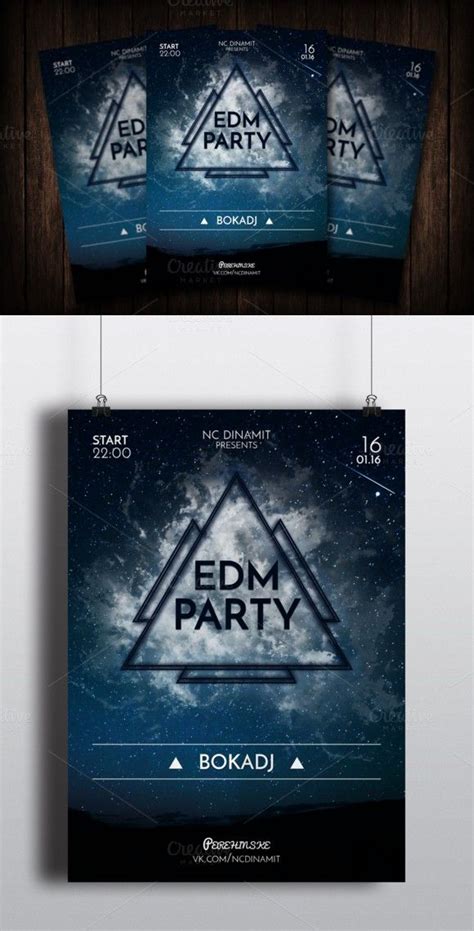 EDM Party Flyer. Flyer Templates. $8.00 | Flyer template, Flyer ...