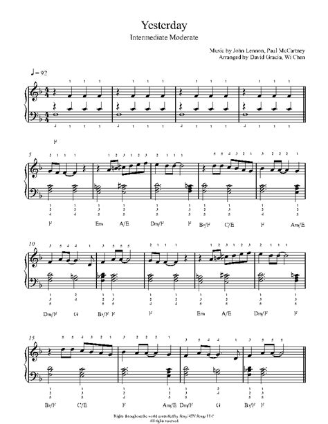 Yesterday by The Beatles Sheet Music & Lesson | Intermediate Level