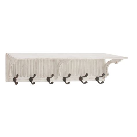 White Shelf With Hooks | 177-84292 | AFW.com