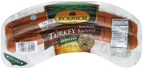 Eckrich Skinless Turkey Smoked Sausage - 13 oz, Nutrition Information | Innit