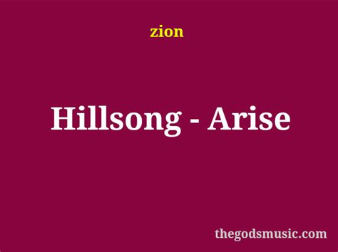 Hillsong - Arise Christian Song Lyrics