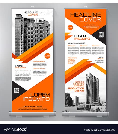 Business roll up standee design banner template Vector Image