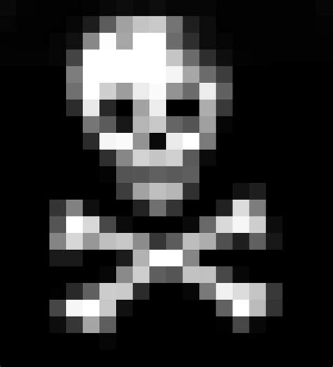 Image of pixelated skull | CreepyHalloweenImages