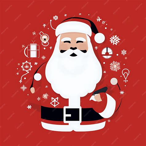 Premium Vector | Vector flat illustration santa claus christmas 2023