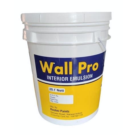 Wall Pro Acrylic Interior Emulsion Paint, Packaging Size: Bucket of 20 Litre at Rs 1150/bucket ...