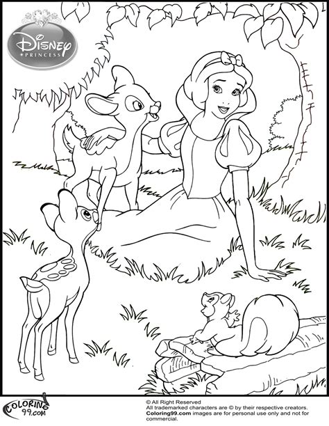 Snow White and Her Animal Friends Coloring Pages | Team colors