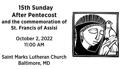 17th Sunday after Pentecost - October 2, 2022 - And the commemoration ...