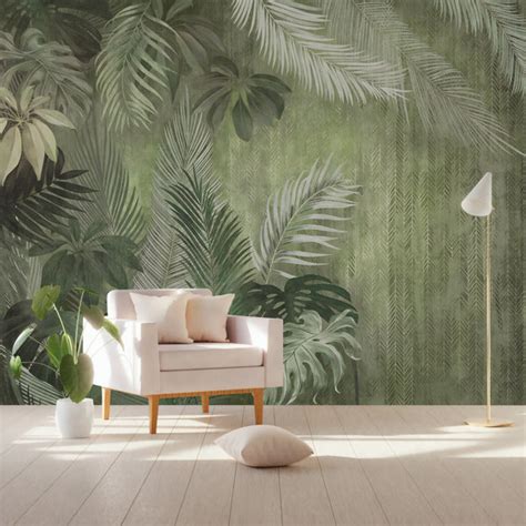 GK Wall Design Monochrome Exotic Leaves Wall Mural | Wayfair