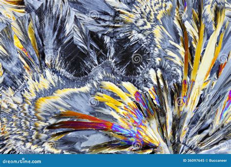 Microscopic View of Sucrose Crystals in Polarized Light Stock Image ...