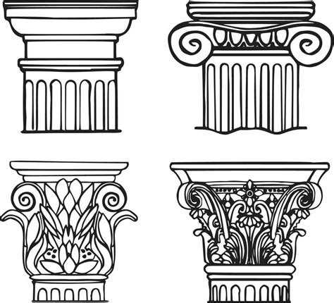 Ionic Column Sketch, Memo, Clock Stencils, Italian Pattern, Roman ...