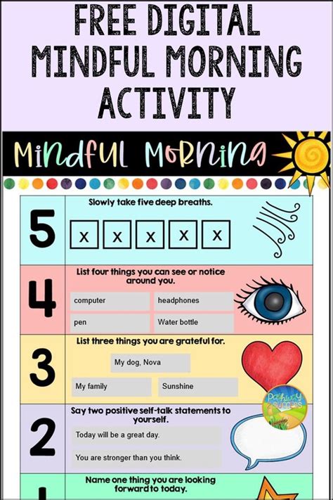 Mindful Morning Check-In - Free SEL Activity for Mindfulness | Morning ...