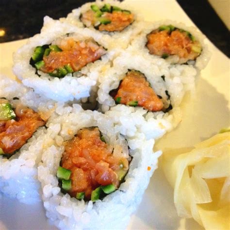 Spicy hamachi maki. It has just enough kick without completely burning ...