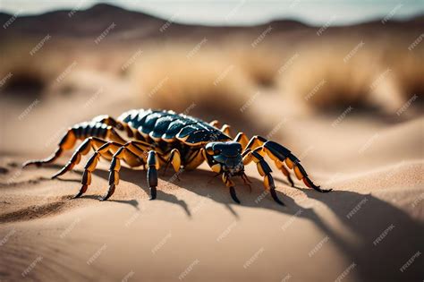 Premium AI Image | A scorpion in the desert with the desert in the ...