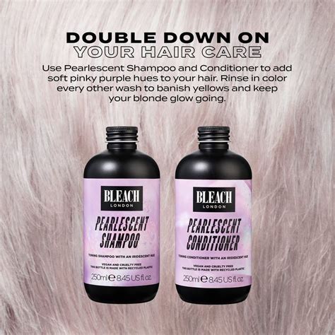 BLEACH LONDON Pearlescent Shampoo - High Pigmented Pink-Purple Rinse ...