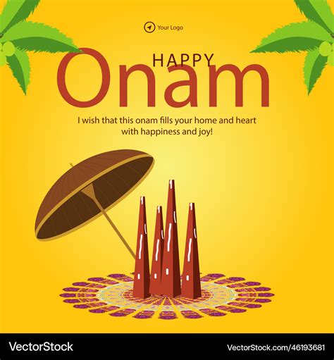 Happy onam south indian kerala festival banner Vector Image