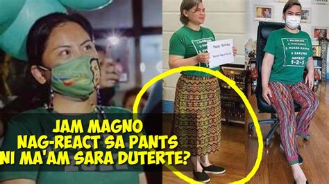 Jam Magno reaction to VP Sara Duterte Pants - YouTube