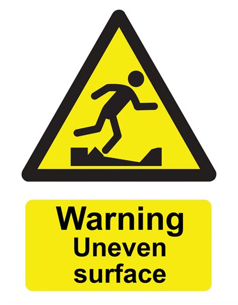 Warning Uneven Surface Health and Safety Notice Yellow - Etsy