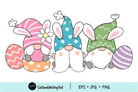 Cute Easter Gnome Clipart. Graphic by CatAndMe · Creative Fabrica