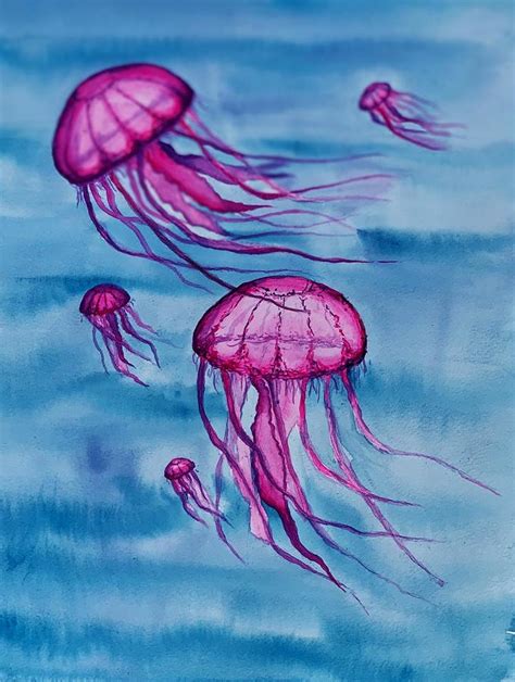 Pink Jellyfish Painting by Katherine Young-Beck - Fine Art America