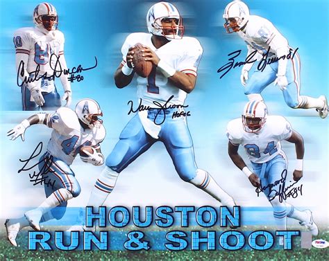 Oilers Throwback "Houston Run & Shoot" 16x20 Photo Signed by (5) with ...