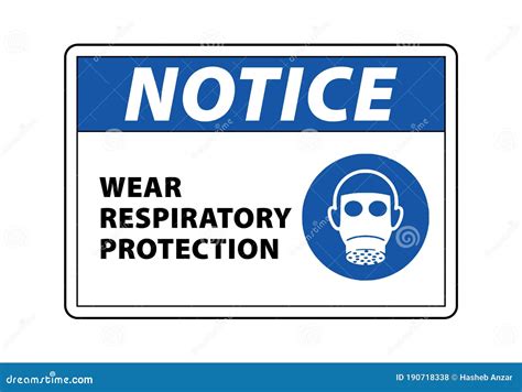 Wear Respiratory Protection Notice Sign Vector Eps10 Stock Vector ...