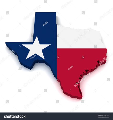 3d Map Of Texas Stock Photo 87427235 : Shutterstock