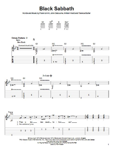 Black Sabbath by Black Sabbath - Easy Guitar Tab - Guitar Instructor