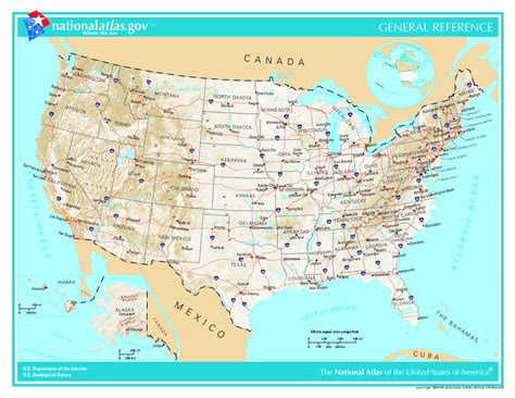 Detailed geographic map of the USA. The USA detailed geographic map | Vidiani.com | Maps of all ...