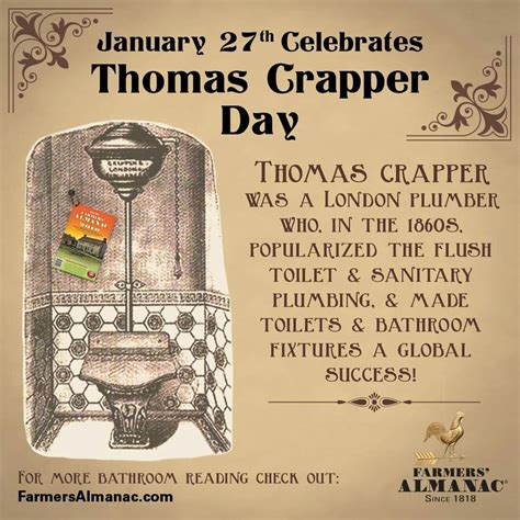 January 27 | Thomas crapper, Marketing skills, Plumbing