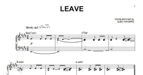 Leave (Piano & Vocal) - Print Sheet Music Now