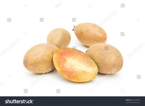 Tropical Fruit Chiku Isolated On White Stock Photo 122910010 | Shutterstock