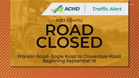 ACHD lists two road closures beginning Monday | ktvb.com