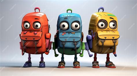 Premium AI Image | Characters Carrying Colorful School Backpacks