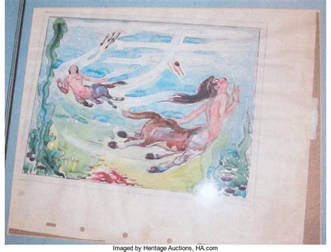 Fantasia Centaurettes Concept Art (Walt Disney, 1940). An exceptional original concept painting ...