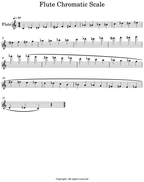 Flute Chromatic Scale - Sheet music for Flute