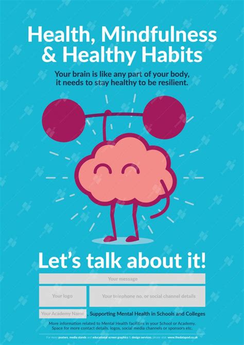 Mindfulness & Healthy Habits Poster | Supporting Mental Health in the UK