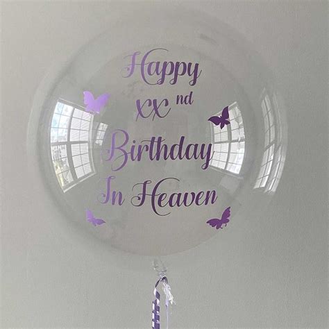 Memorial Balloon, Happy Birthday In Heaven, Custom Memorial Balloon, Heavenly Birthday Balloon ...