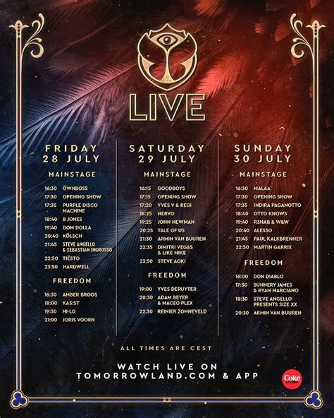 Tomorrowland 2024 Schedule 3 - Joete Madelin