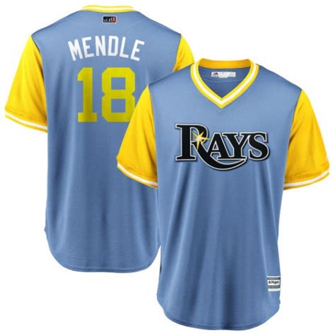 Tampa Bay Rays Joey Wendle Official Light Blue Replica Men's Majestic ...