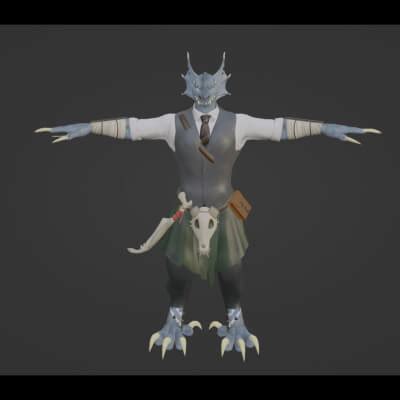 3D Wolf Model for Vrchat by Hammad Hussain