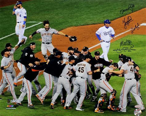 San Francisco Giants Team Signed 2014 World Series 16x20 Photo - 5 ...