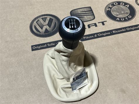 VW Passat B5 Saloon Variant 5 Speed Gearknob 4Motion Sun Beige Leather Gaitor New Genuine OEM ...