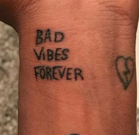 bad vibes forever | Sharpie tattoos, Bad tattoos, Simplistic tattoos