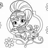 Shimmer And Shine Coloring Pages Leah Zac  Free Printable sketch template