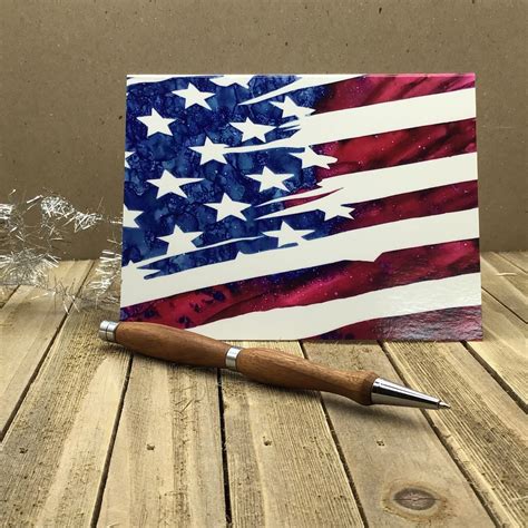 American Flag Note Cards, Set of 3 - Etsy