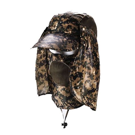 Camo,Simple 360° Neck Cover Sun Flap Boonie Cap Bucket hat Ear Neck ...