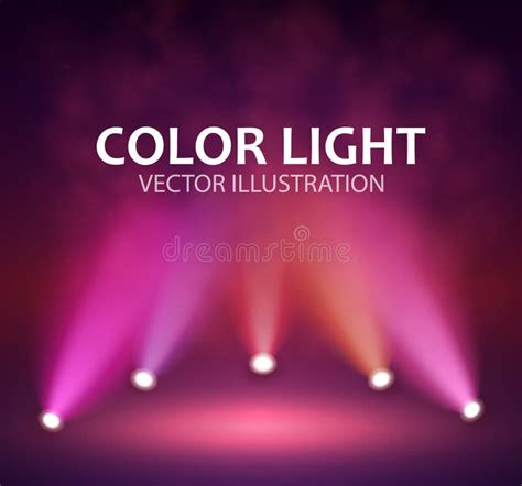 Spotlight on Stage for Your Design. Colorful Light Stock Illustration ...