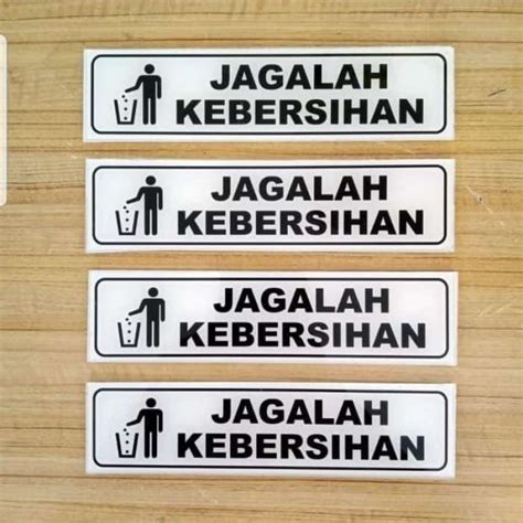 Jual sign akrilik jagalah kebersihan /rambu peringatan jagalah kebersihan - 20x5 di Seller ...