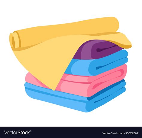 Towels stack or pile isolated icon soft fabric Vector Image